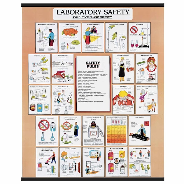 Denoyer-Geppert Charts/Posters, Lab Safety Chart Mounted 2027-10